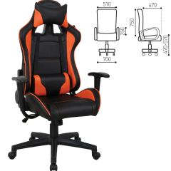 Кресло компьютерное BRABIX "GT Racer GM-100" (черное/оранжевое) 531925 в Кургане - kurgan.mebel24.online | фото 2