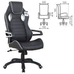 Кресло компьютерное BRABIX Techno Pro GM-003 (экокожа черное/серое, вставки серые) 531814 в Кургане - kurgan.mebel24.online | фото