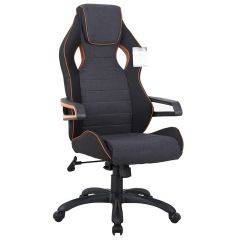 Кресло компьютерное BRABIX Techno Pro GM-003 (ткань черное/серое, вставки оранжевые) 531813 в Кургане - kurgan.mebel24.online | фото