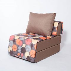 Кресло-кровать бескаркасное Харви (коричневый-геометрия браун) в Кургане - kurgan.mebel24.online | фото