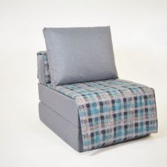 Кресло-кровать бескаркасное Харви (серый-квадро азур) в Кургане - kurgan.mebel24.online | фото