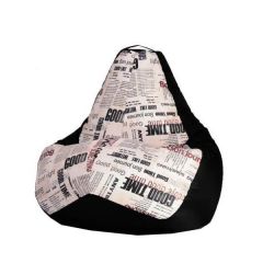 Кресло-мешок XL Газета-Black в Кургане - kurgan.mebel24.online | фото