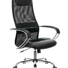 Кресло офисное BRABIX PREMIUM "Stalker EX-608 CH" (хром, ткань-сетка/кожзам, черное) 532091 в Кургане - kurgan.mebel24.online | фото