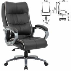 Кресло офисное BRABIX PREMIUM "Strong HD-009" (экокожа черная, ткань серая) 531945 в Кургане - kurgan.mebel24.online | фото 2
