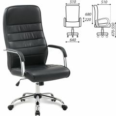Кресло офисное BRABIX "Stark EX-547" (экокожа, хром, черное) 531948 в Кургане - kurgan.mebel24.online | фото 2