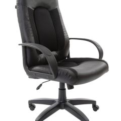 Кресло офисное BRABIX "Strike EX-525" (экокожа черная, ткань черная) 531381 в Кургане - kurgan.mebel24.online | фото