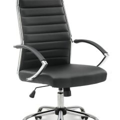 Кресло офисное BRABIX "Style EX-528", экокожа, хром, черное, 531947 в Кургане - kurgan.mebel24.online | фото
