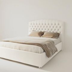 Кровать Берлин без основания 1400 (экокожа белая) в Кургане - kurgan.mebel24.online | фото