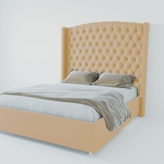 Кровать Берлин ЛЮКС с ПМ 1600 (экокожа бежевая) в Кургане - kurgan.mebel24.online | фото