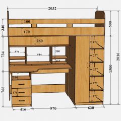 Кровать-чердак Аракс в Кургане - kurgan.mebel24.online | фото 4