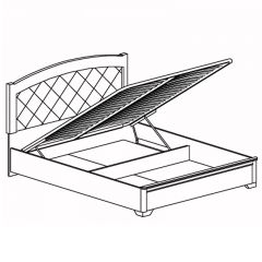 Кровать двойная с ПМ №806 Парма кремовый белый (1600) в Кургане - kurgan.mebel24.online | фото 2