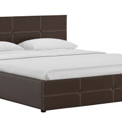 Кровать двойная Синди 160 + ортопед + ПМ + дно (арт. Марика 468 к/з (шоколад)) в Кургане - kurgan.mebel24.online | фото