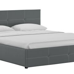 Кровать двойная Синди 160 + ортопед + ПМ + дно (арт. Марика 485 к/з (серый)) в Кургане - kurgan.mebel24.online | фото