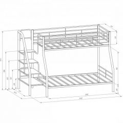 Кровать двухъярусная "Толедо-1" Черный/Венге в Кургане - kurgan.mebel24.online | фото 2