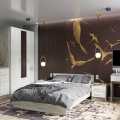 Кровать Гармония КР-602 1400 Дуб крафт серый/Дуб крафт белый в Кургане - kurgan.mebel24.online | фото