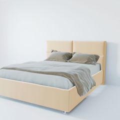 Кровать Корсика с ПМ 1400 (экокожа бежевая) в Кургане - kurgan.mebel24.online | фото 3