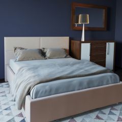 Кровать Корсика с ПМ 1400 (экокожа бежевая) в Кургане - kurgan.mebel24.online | фото 2