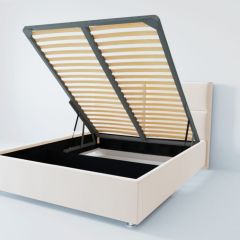Кровать Корсика с ПМ 1600 (экокожа белая) в Кургане - kurgan.mebel24.online | фото