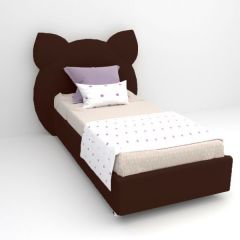 Кровать Котя с ортопедическим основанием 900 (экокожа коричневая) в Кургане - kurgan.mebel24.online | фото