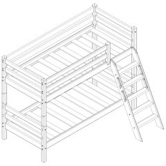 Кровать низкая с наклонной лестницей Соня (Вариант 12) в Кургане - kurgan.mebel24.online | фото 3