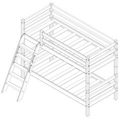 Кровать низкая с наклонной лестницей Соня (Вариант 12) в Кургане - kurgan.mebel24.online | фото 4