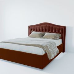 Кровать Нягань с ПМ 1200 (велюр бордо) в Кургане - kurgan.mebel24.online | фото 2