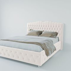 Кровать Нягань с ПМ 1400 (экокожа белая) в Кургане - kurgan.mebel24.online | фото 2