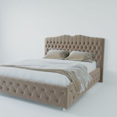 Кровать Нягань с ПМ 2000 (велюр серый) в Кургане - kurgan.mebel24.online | фото 2