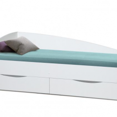 Кровать одинарная "Фея - 3" асимметричная 2000х900 (белая) в Кургане - kurgan.mebel24.online | фото