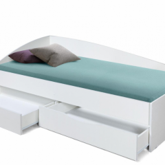 Кровать одинарная "Фея - 3" асимметричная 2000х900 (белая) в Кургане - kurgan.mebel24.online | фото 2