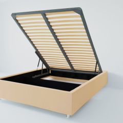 Кровать Подиум с ПМ 1600 (экокожа бежевая) в Кургане - kurgan.mebel24.online | фото 2