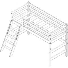 Кровать полувысокая с наклонной лестницей Соня (Вариант 6) в Кургане - kurgan.mebel24.online | фото 4