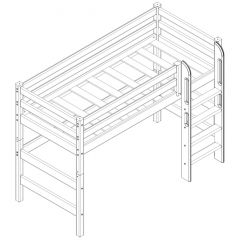 Кровать полувысокая с прямой лестницей Соня (Вариант 5) в Кургане - kurgan.mebel24.online | фото 3