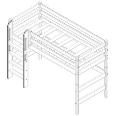 Кровать полувысокая с прямой лестницей Соня (Вариант 5) в Кургане - kurgan.mebel24.online | фото 4