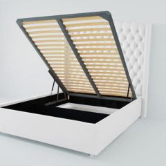Кровать Берлин ЛЮКС с ПМ 900 (экокожа белая) в Кургане - kurgan.mebel24.online | фото
