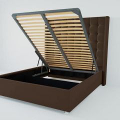 Кровать Венеция ЛЮКС с ПМ 1800 (экокожа коричневая) в Кургане - kurgan.mebel24.online | фото 2