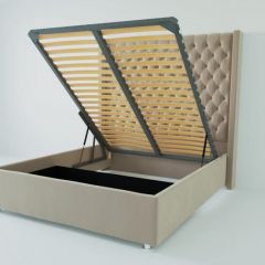 Кровать Версаль ЛЮКС с ПМ 1200 (велюр светло-серый) в Кургане - kurgan.mebel24.online | фото 2