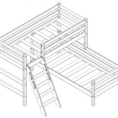 Кровать угловая с наклонной лестницей Соня (Вариант 8) в Кургане - kurgan.mebel24.online | фото 3