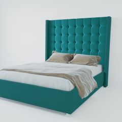 Кровать Венеция ЛЮКС с ПМ 1600 (велюр бирюзовый) в Кургане - kurgan.mebel24.online | фото 2