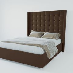 Кровать Венеция ЛЮКС с ПМ 1800 (экокожа коричневая) в Кургане - kurgan.mebel24.online | фото