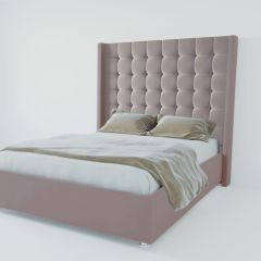 Кровать Венеция ЛЮКС с ПМ 800 (велюр темно-серый) в Кургане - kurgan.mebel24.online | фото 2