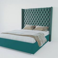 Кровать Версаль ЛЮКС с ПМ 2000 (велюр бирюзовая) в Кургане - kurgan.mebel24.online | фото