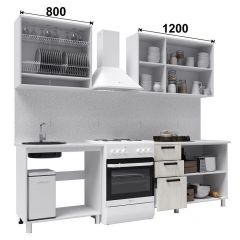 Кухня ДИОР 2 м б/стекла (белый/дуб крафт белый) в Кургане - kurgan.mebel24.online | фото 2