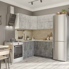 Кухонный гарнитур Асти-бетон угловой 1,4*1,6 в Кургане - kurgan.mebel24.online | фото
