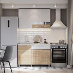 Кухонный гарнитур КГ-4 (1200) Белый/Дуб Сонома в Кургане - kurgan.mebel24.online | фото