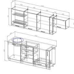 Кухонный гарнитур Лада 2550 (Стол. 26мм) в Кургане - kurgan.mebel24.online | фото 2