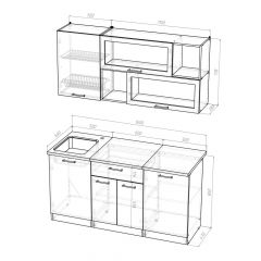 Кухонный гарнитур Лоретта стандарт 1600 мм в Кургане - kurgan.mebel24.online | фото 2