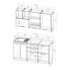 Кухонный гарнитур Надежда стандарт 4 1600 мм в Кургане - kurgan.mebel24.online | фото 2