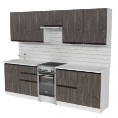 Кухонный гарнитур Ноктюрн мега 2500 мм в Кургане - kurgan.mebel24.online | фото 4
