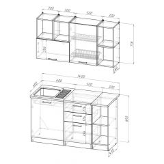 Кухонный гарнитур Ольга медиум 3 1400 мм в Кургане - kurgan.mebel24.online | фото 2